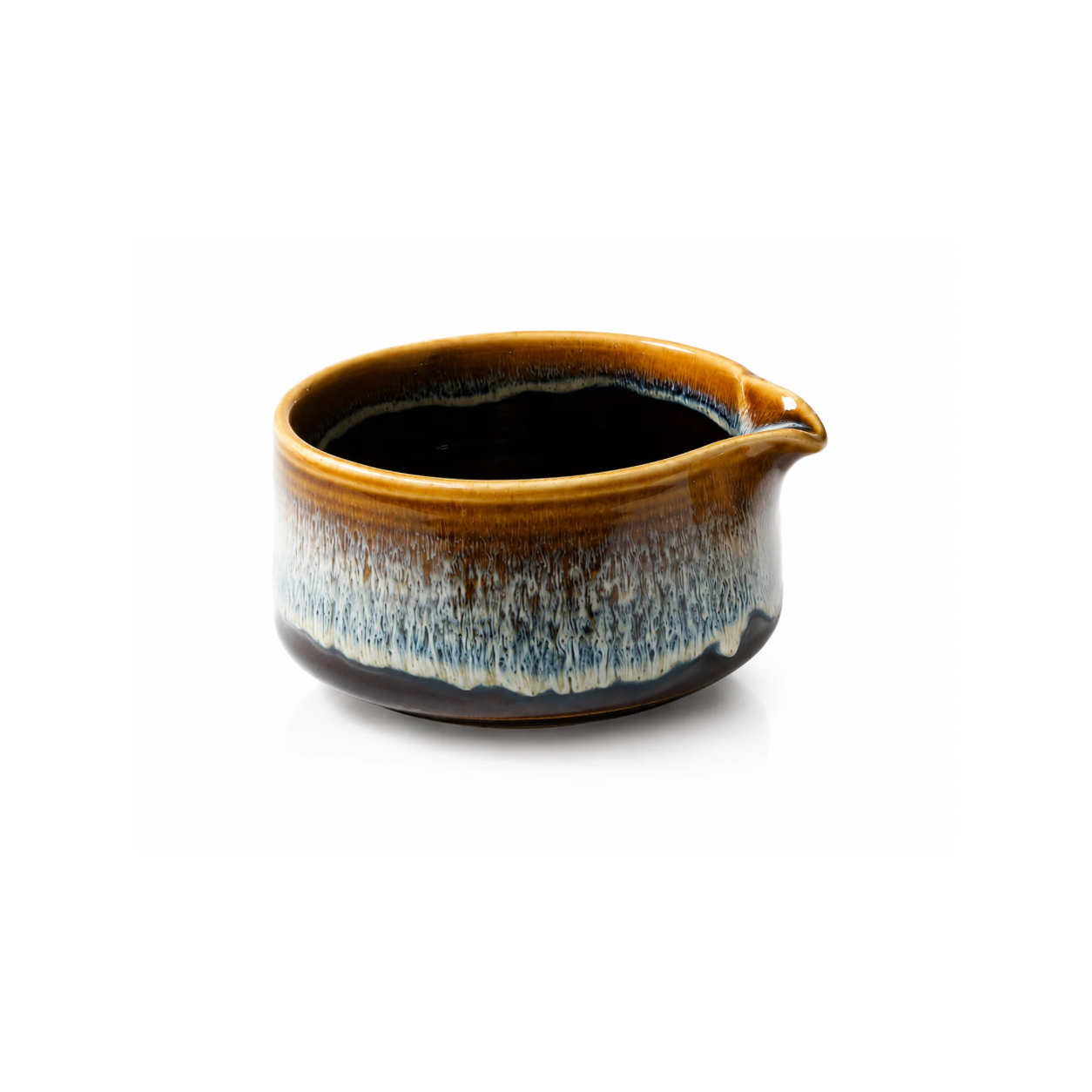 Beige/blue glaze ceramic bowl