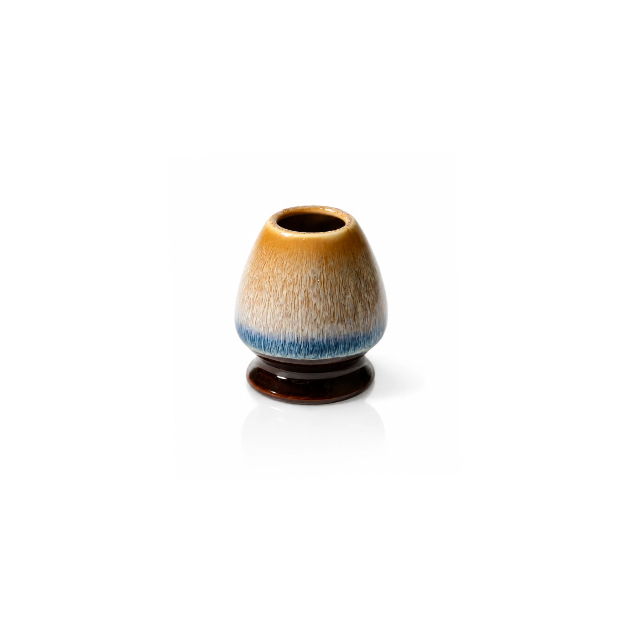 Beige/blue glaze ceramic whiskholder