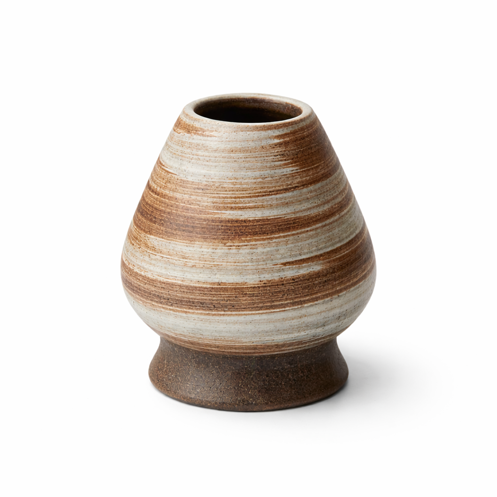 Ceramic Whisk Holder – (Light Grey/Brown)