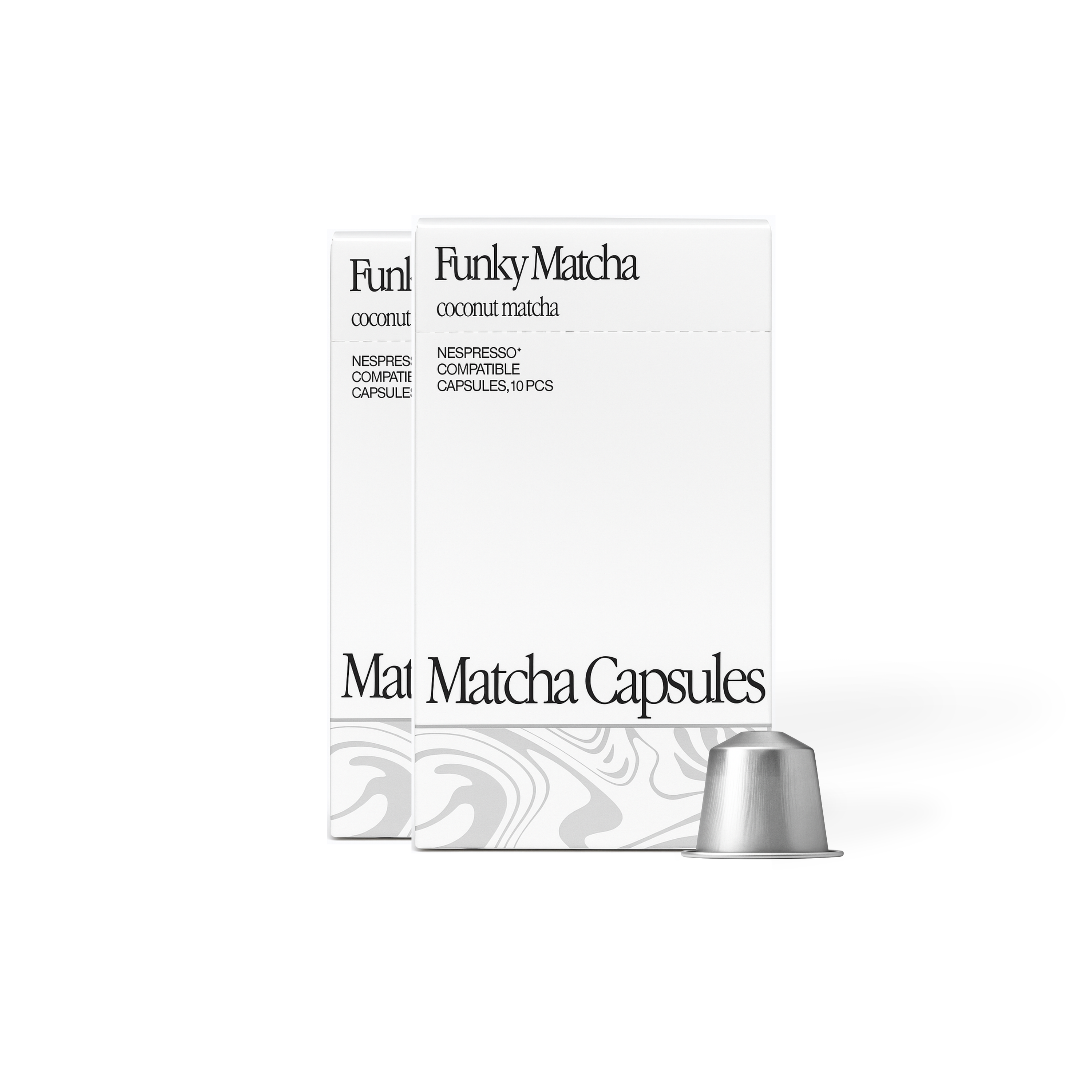 Funky Matcha Coconut Pods 20 Pack Packaging – Nespresso Compatible Capsules
