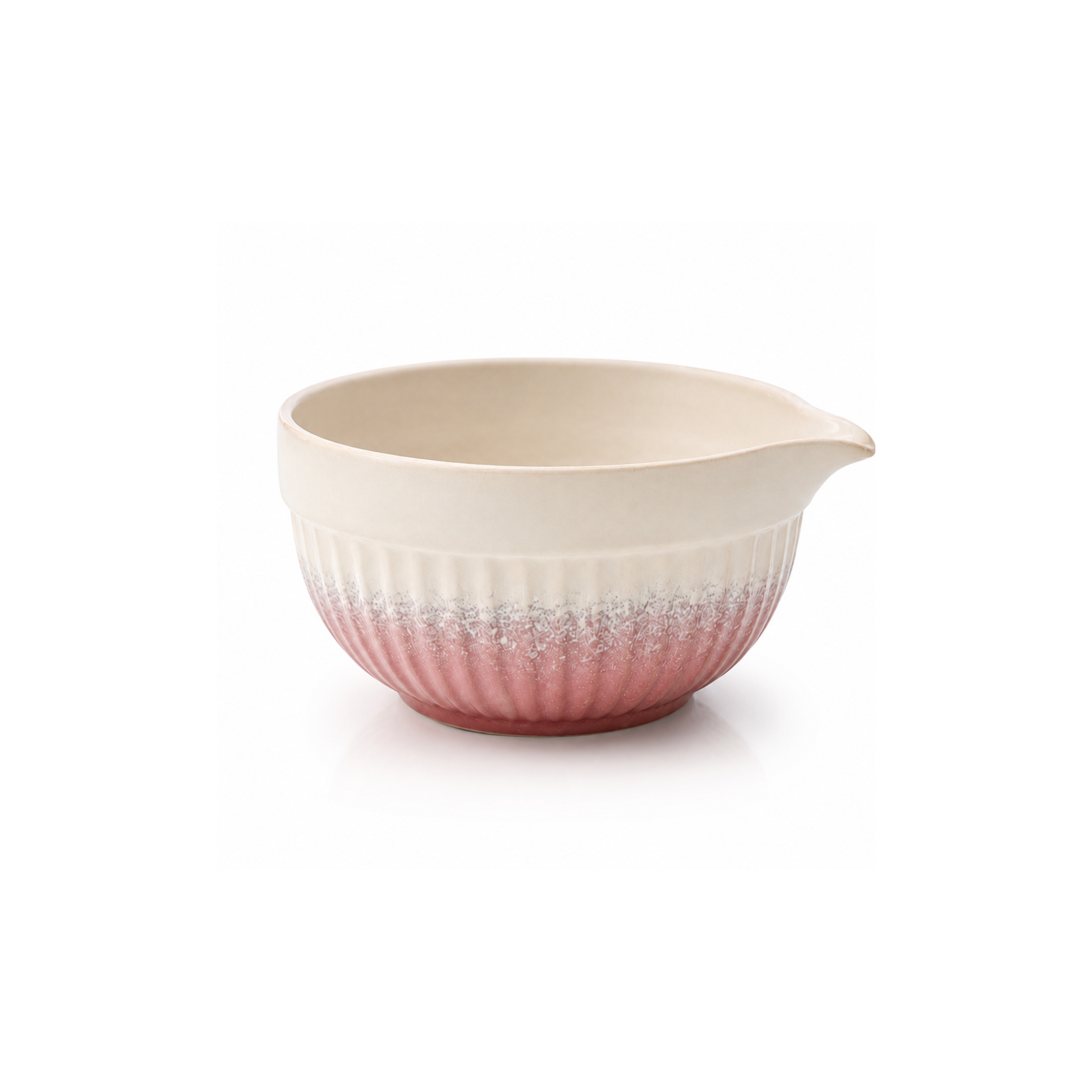 creme/pink ceramic bowl