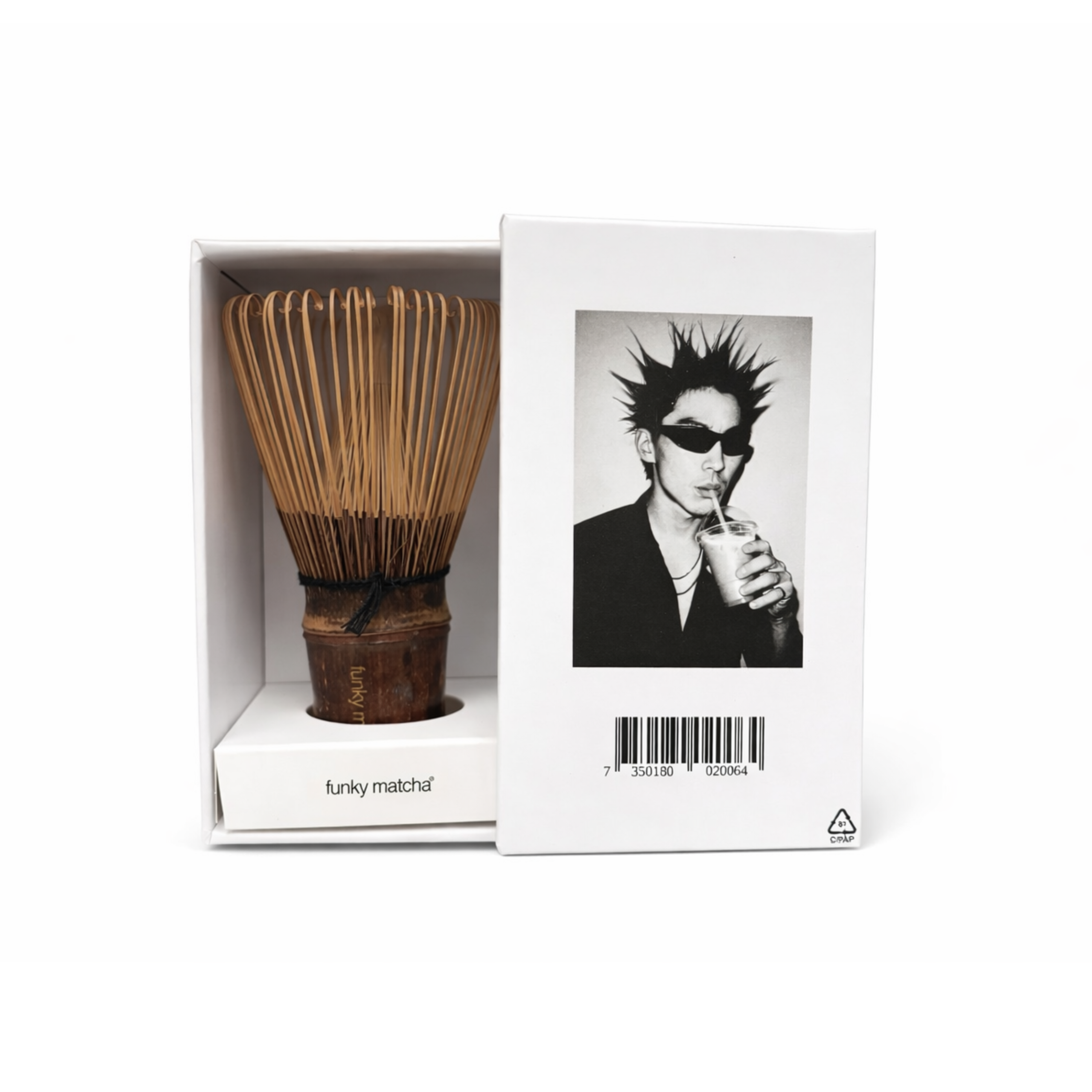 funky matcha black bamboo whisk 