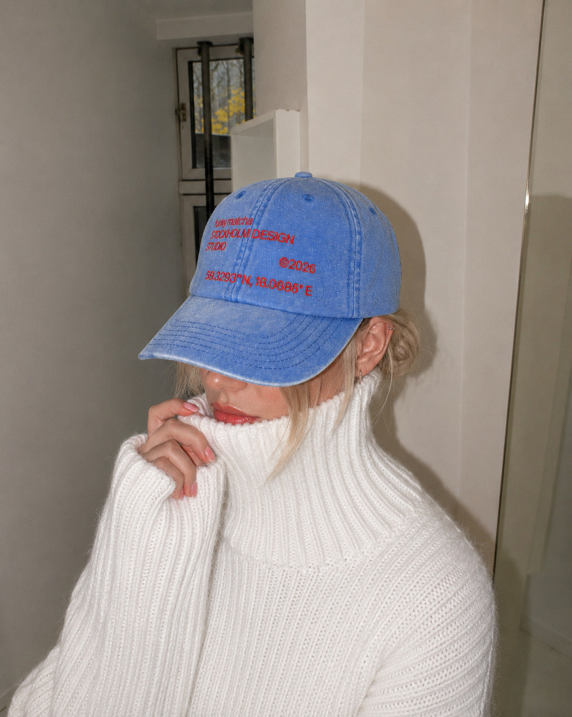 funky matcha blue hat