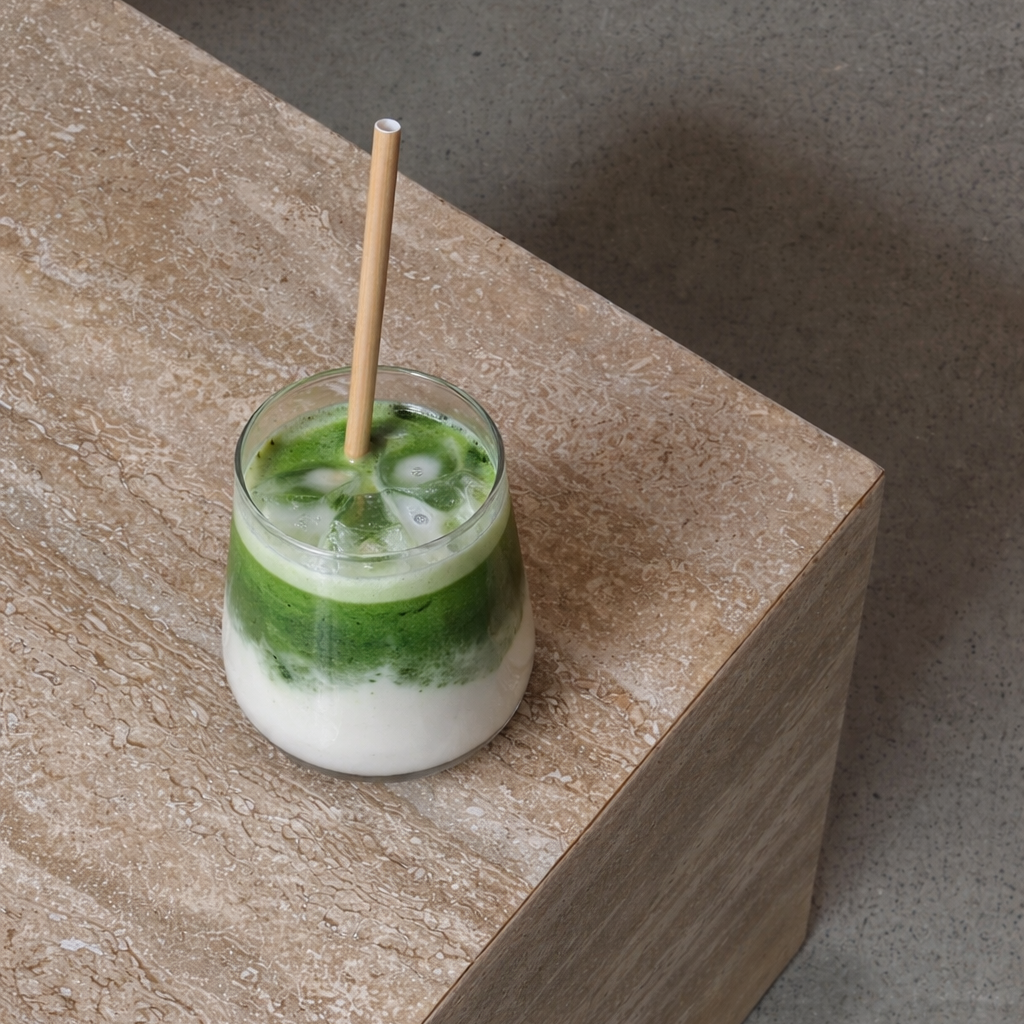 funky matcha ceremonial latte