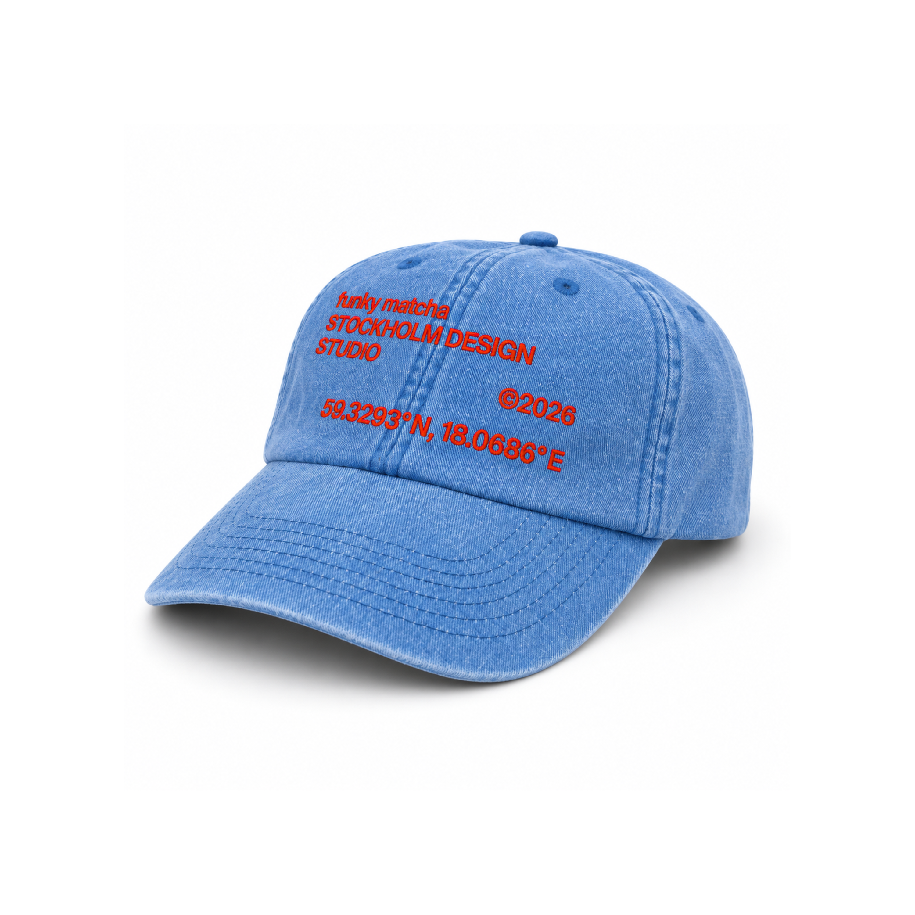 funky matcha stockholm blue hat