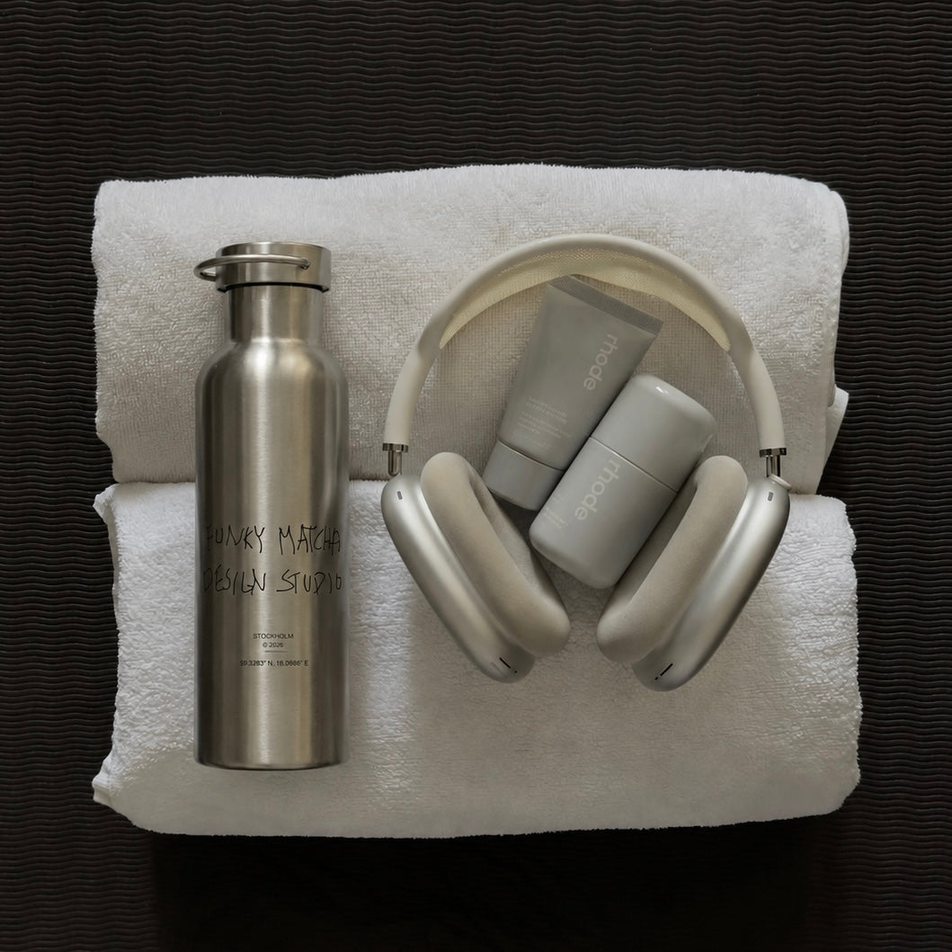  funky matcha stockholm stainless steel bottle closeup aesthetic