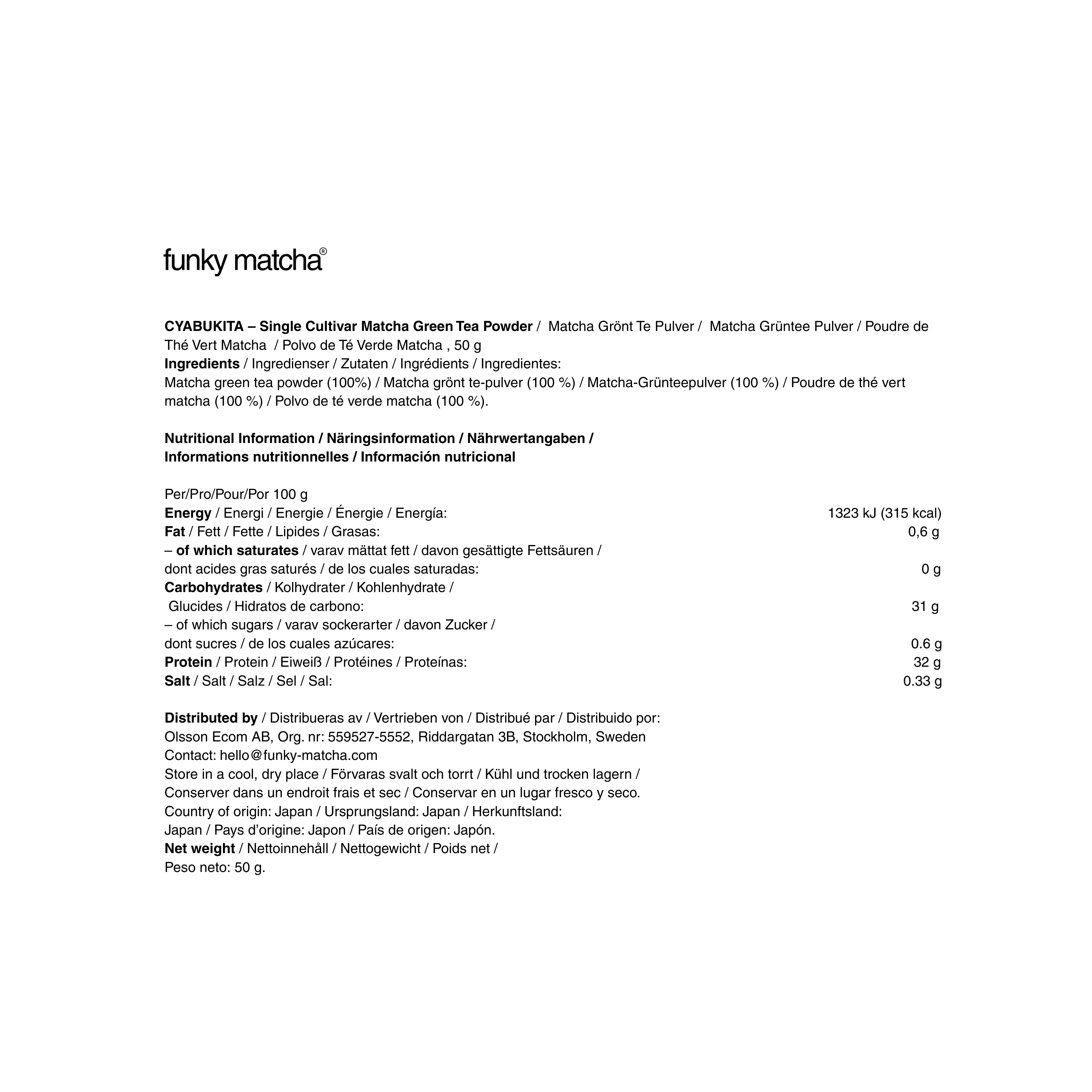 YABUKITA – Single Cultivar (50g)