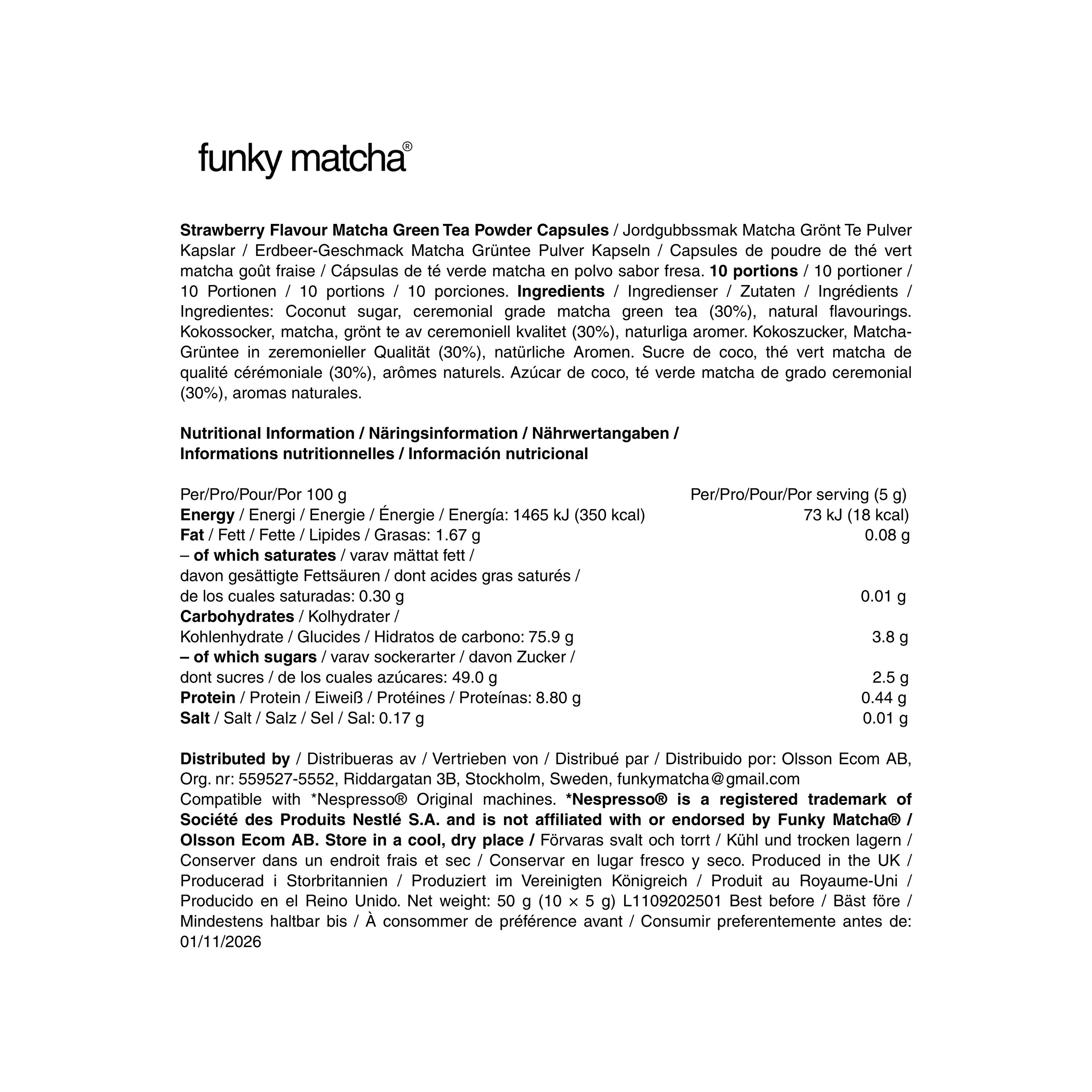 Strawberry Matcha Pods (Nespresso® Compatible)